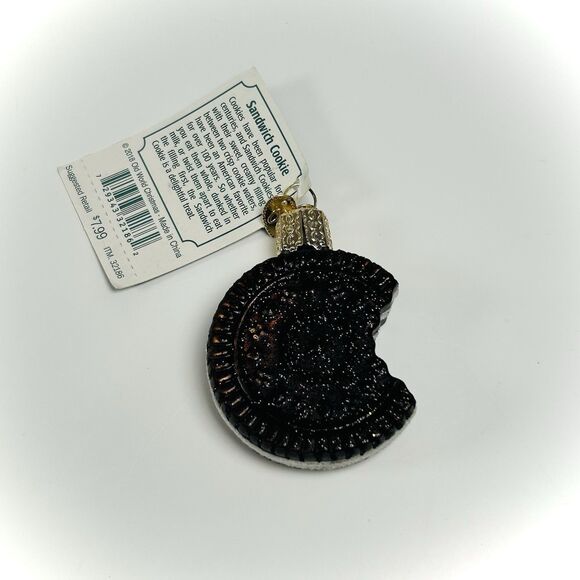 Old World Christmas Glass Blown Ornament Sandwich Cookie - New With Tags OWC - Picture 2 of 13